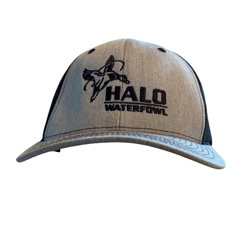 Nine Line Halo Waterfowl Trucker Hat Gray Black Mesh Snapback Duck Hunting Cap